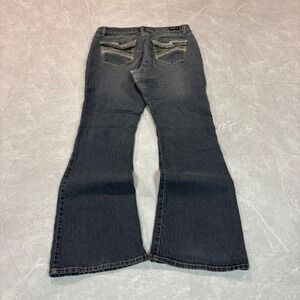 Beau Dawson Womens Dark Wash Flare Leg Embroidered‎ Pocket Jeans Size 12